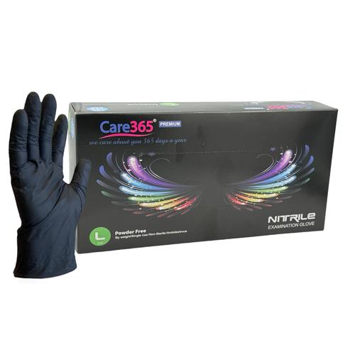 Care365 PREMIUM Рукавички нітрилові чорні 5гр. L (уп./50пар)