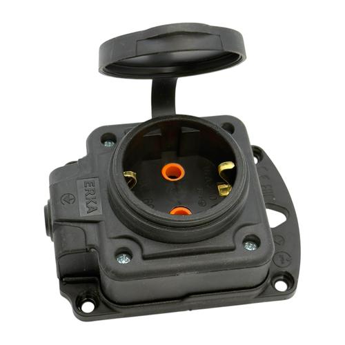 ERKA Колодка для удлинителя 1-я с/з с заглушками каучуковая 250В 16A IP44 6001