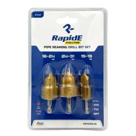 RAPIDE Evolution Набір свердл ступінчастих для PPR, PVC, MPP труб (Ø15-19мм; Ø18-24мм.; Ø24-31мм.) R7229 RAHФ-00003609