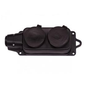 LUXEL Колодка для подовжувача 2-а з/з каучукова 250В 16A IP44 1132