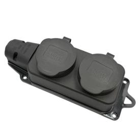 RightHausen Колодка для подовжувача 2-а з/з каучукова 250В 16A IP44 HN-084022N