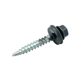SDS Саморіз по металу з шайбою EPDM 4,8*35мм. ГРАФІТОВИЙ СІРИЙ RAL7024 (пач/250шт)