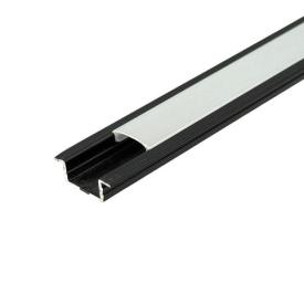 Профіль для LED-стрічки врізний не анодований 2м. ЧОРНИЙ (білий розсіювач) ПФ-19/4 1022795