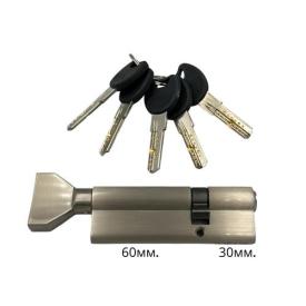 IMPERIAL Циліндр ключ-тумблер 60*30 (нікель) CK 90 60/30 SN