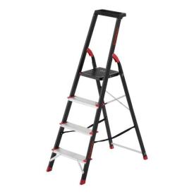 INTERTOOL Стремянка 4 ступени, лоток для инвентаря, стальной профиль, высота верхней ступени 850мм, 433х821х1350мм, 150кг LT-0054