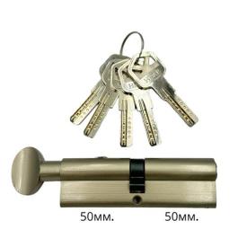 HISAR Циліндр ключ-тумблер 50*50 (нікель) BCK-100(50*50T)