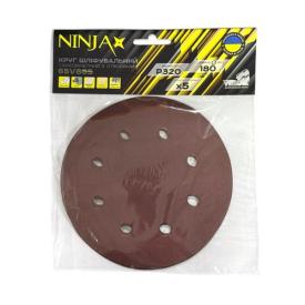 NINJA Круг наждачний самоклеючий Ø180 мм., P80 (уп./5од.) 65V865