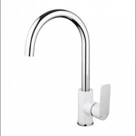 GAPPO G4048 (NOAR) кухня однорыч. выс. гусак лат. корпус гайка Ø35 (бел.хром)
