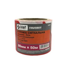 FAVORIT Сигнальна стрічка 80мм.*50м. (червоно-біла) 10-597