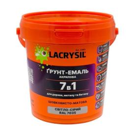 LACRYSIL Грунт-эмаль акриловая для дерева, металла и бетона 7в1 0,9кг. RAL7035 (СВЕТЛО-СЕРАЯ)