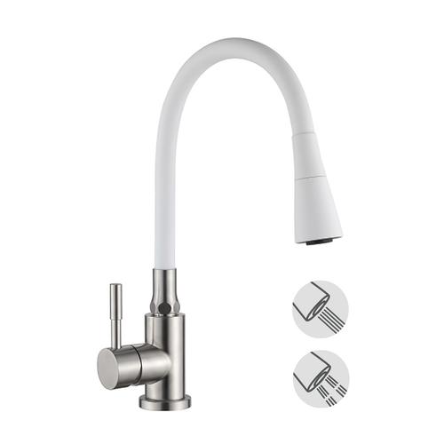 LEDEME LM74199-3 Змішувач для кухні з нерж. сталі SUS304 (білий)