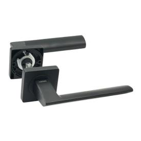 KEDR R08.148-AL-Black mat Ручка дверна на кадратній розетці (чорний мат)