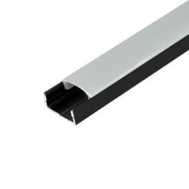 Профіль для LED-стрічки накладний 2м. ЧОРНИЙ (білий матовий  розсіювач) ПФ-18/7 1022702