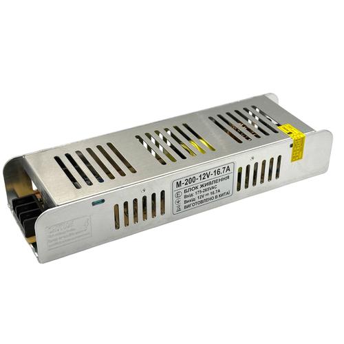 Блок живлення 200W 12V IP20 220*67*40мм. M-200-12V-16.7A