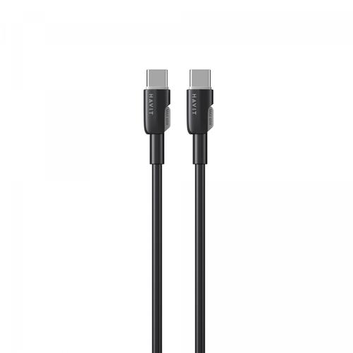 HAVIT HV-CB308C Кабель Type-C - Type-C PD60W 3A 1м Black (силіконовий) 28579