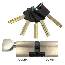 ШерЛок Циліндр ключ-тумблер 60*60 (нікель) 60X60-T-SN