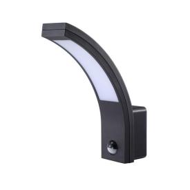 VELMAX Фасадний LED-Світильник 10W 4000K 900LM  IP54  И/Ч датчик руху (чорний) V-WLS-15 24-63-15