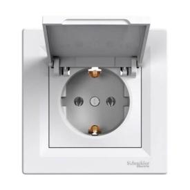 Schneider ASFORA Розетка 1-а з/з з кришкою (біла) EPH3100121