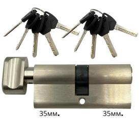 KEDR Цилиндр ключ-тумблер 35*35 10 ключей (никель) BRASS M70 ZCN (35T*35) 26154