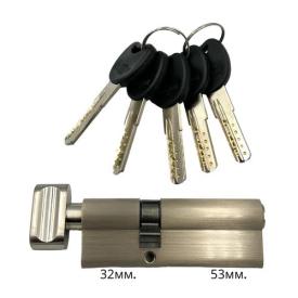 IMPERIAL Циліндр ключ-тумблер 32*53 (нікель) ZCK 85 32/53 SN