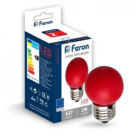 Feron LED-Лампа шар 1w E27 (красная) LB-37