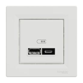 Schneider ASFORA Розетка двойная USB 2,4A (белая) EPH2700321