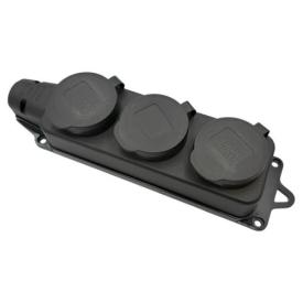 RightHausen Колодка для удлинителя 3-я с/из каучуковая 250В 16A IP44 HN-084032N