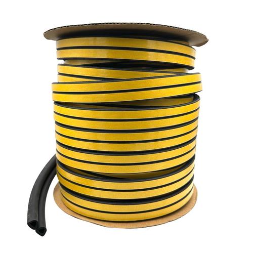 TECHNICS Rubber Ущільнювач гумовий самоклеючий D 9*6мм. ЧОРНИЙ (бухта/2*50м.) 10-773