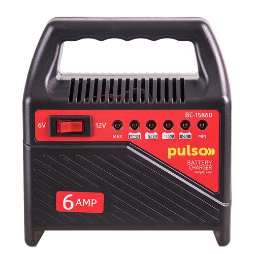 PULSO BC-15860 Зарядний пристрій 6-12V, 6A до 15-80Ah (підходить на свинцево-кислотні АКБ)