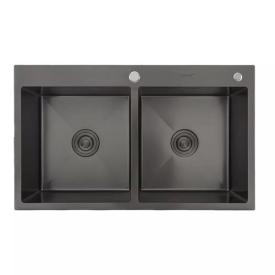 GAPPO GS8350-6 Кухонна мийка накладна 830x500мм. (нержавіюча сталь 0,8мм., з PVD покриттям)