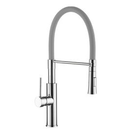LEDEME LM4097-9 Змішувач для кухні з силіконовим виливом  (сірий/хром)