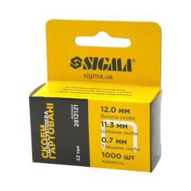 SIGMA Скоба для степлера 12*11,3*0,7mm (гартовані, квадратні) (1000 шт.) 2812121