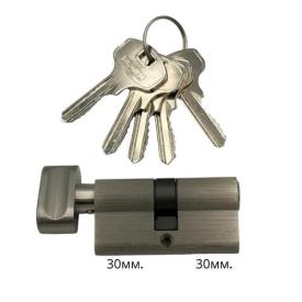 IMPERIAL Циліндр ключ-тумблер 30*30 (нікель) ZNK60 30/30 SN
