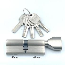 ZETE Циліндр ключ-тумблер 40*40 (нікель) 80MM-SN-K
