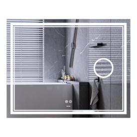MIXXUS Premium QUADRO MR20-100x80 Дзеркало (LED Touch, Anti-fog, димер, лінза) (MP6623)
