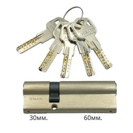 HISAR Цилиндр ключ-ключ 30*60 (никель) BC-90(30*60)