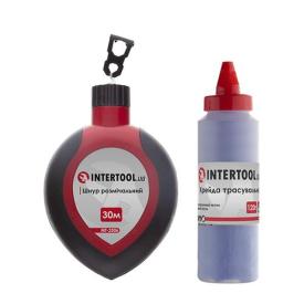 INTERTOOL Шнур розмічальний 30м з коректором, крейда 120 г (синя) MT-2506