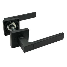 KEDR R08.081-AL-Black mat Ручка дверна на кадратній розетці (чорний мат)