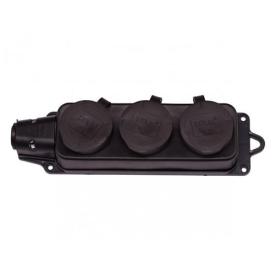 LUXEL Колодка для удлинителя 3-я с/з каучуковая 250В 16A IP44 1133