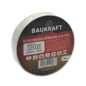 BAUKRAFT Изоляционная лента 0,15мм.*19мм.*25м. (белая) 166492