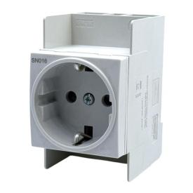 Hager Розетка на DIN-рейку з/з 16A 2Р+РЕ AC30 SN016