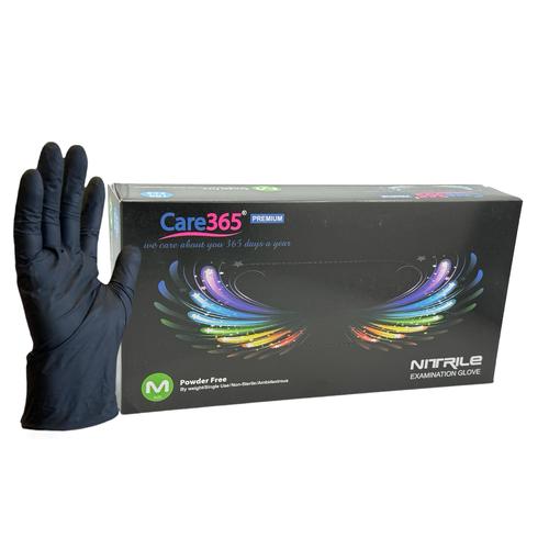 Care365 PREMIUM Перчатки нитриловые черные M (уп./50пар)