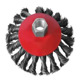 INTERTOOL Щетка конусная 125 мм, для УШМ, М14 (пучки витой проволоки) BT-4125