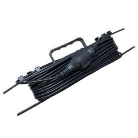 RightHausen WATERPROOF Подовжувач електричний на мотовилі 1р./10м. з/з 16A IP44 (чорний)