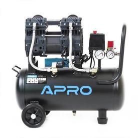 APRO Компрессор двухцилиндровый безмасляный 2-х цилиндровый OFE-24 1,5 кВт 240л/мин 8бар 24л (кран + штуцер) 850171