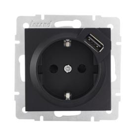 Lezard VESNA Механізм розетки внутр. 1-й з/з + USB (антрацит) 742-4288-181