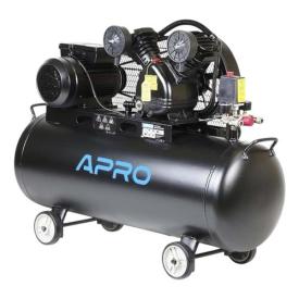 APRO Компресор двоциліндровий ремінний OFBD-100 2.2кВт 402л/хв 8бар 100л (2 крана) + олива 0,5л 850182
