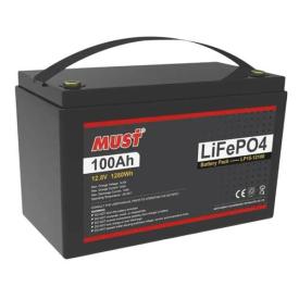 MUST LP15-12100 Аккумулятор LiFePo4 12,8V/100Ah 1280Wh