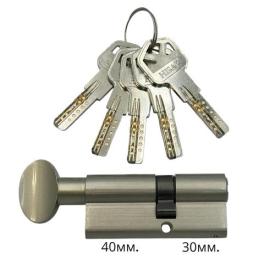 HISAR Циліндр ключ-тумблер 30*40 (нікель) BCK-70(30*40T)