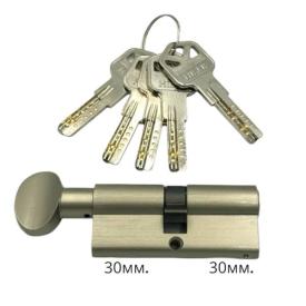 HISAR Цилиндр ключ-тумблер 30*30 (никель) BCK-60(30*30T)